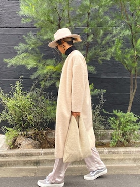 「crie conforto（クリーコンフォルト）のアイテム（ジャケット/アウター）」を使った、naaaamiさん（レディース・158cm）の冬コーディネート