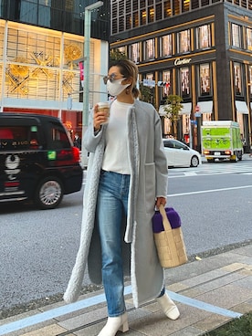 「SLOBE IENA（スローブイエナ）のアイテム（ブーツ）」を使った、naaaamiさん（レディース・158cm）の冬コーディネート