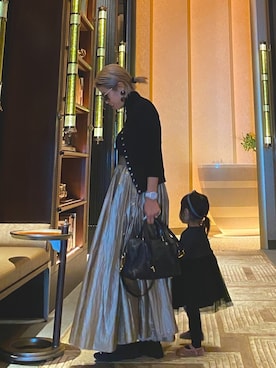 「Ameri（アメリ）のアイテム（スカート）」を使った、naaaamiさん（レディース・158cm）の冬コーディネート