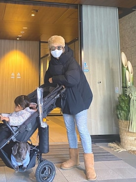 「BLACK BY MOUSSY（ブラックバイマウジー）のアイテム（ジャケット/アウター）」を使った、naaaamiさん（レディース・158cm）の冬コーディネート