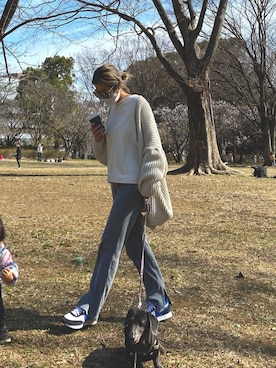 「RED CHOP WORKS（レッドチョップワークス）のアイテム（パンツ）」を使った、naaaamiさん（レディース・158cm）の冬コーディネート