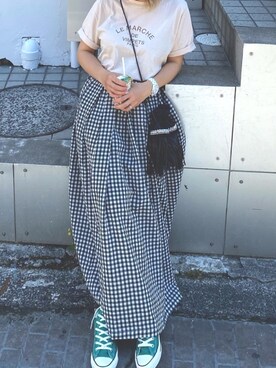 「MODE ROBE（モードローブ）のアイテム」を使った、naaaamiさん（レディース・158cm）の春コーディネート