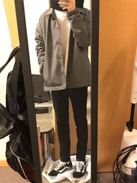 「アイテム（マフラー）」を使った、RAYさん（メンズ・165cm）の冬コーディネート