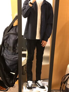 「UNIQLO（ユニクロ）のWOMEN ウルトラストレッチジーンズ（デニムパンツ）」を使った、RAYさん（メンズ・165cm）の春コーディネート