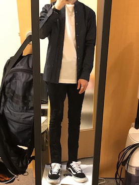 「UNIQLO（ユニクロ）のWOMEN ウルトラストレッチジーンズ（デニムパンツ）」を使った、RAYさん（メンズ・165cm）の春コーディネート