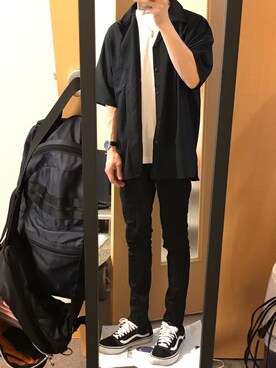 「UNIQLO（ユニクロ）のWOMEN ウルトラストレッチジーンズ（デニムパンツ）」を使った、RAYさん（メンズ・165cm）の春コーディネート