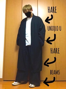 「HARE（ハレ）のアイテム（その他アウター）」を使った、カオナシさん（メンズ・171cm）の春コーディネート