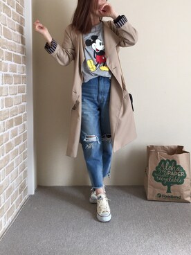 「ミッキーT」｜「アイテム（トレンチコート）」を使った、chiiiiiiichanさん（レディース・150cm）の春コーディネート