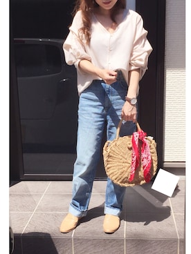 「ハイウェストデニム」｜chiiiiiiichanさん（レディース・150cm）の春コーディネート