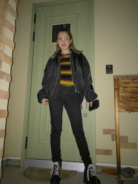 「coordinate」｜「アイテム（MA-1）」を使った、りなてぃさん（レディース・166cm）の冬コーディネート