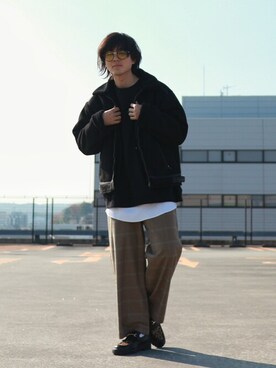 「RAGEBLUE（レイジブルー）のアイテム（ローファー）」を使った、yuyaさん（メンズ・173cm）の秋コーディネート
