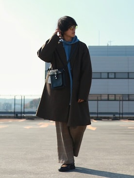 「RAGEBLUE（レイジブルー）のアイテム（チェスターコート）」を使った、yuyaさん（メンズ・173cm）の秋コーディネート