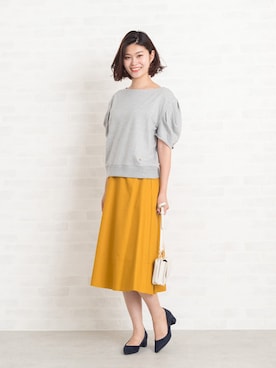 「NATURAL BEAUTY BASIC（ナチュラルビューティーベーシック）のアイテム（Tシャツ/カットソー）」を使った、NBB STAFF16さん（レディース・166cm）の夏コーディネート