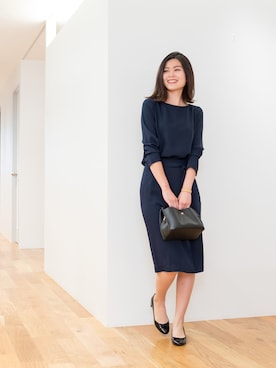 「NBB」｜「アイテム（ワンピース/ドレス）」を使った、NBB STAFF16さん（レディース・166cm）の冬コーディネート