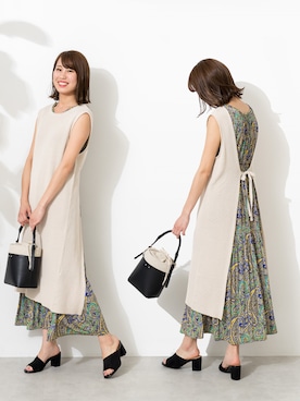 「NBB」｜「アイテム（ワンピース/ドレス）」を使った、NBB STAFF16さん（レディース・166cm）の夏コーディネート