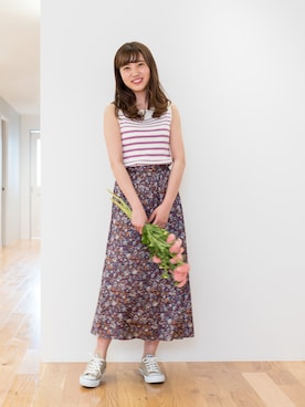 「更紗柄」｜NBB STAFF16さん（レディース・166cm）の夏コーディネート