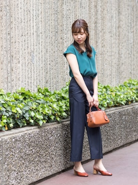 「アイテム（ショルダーバッグ、イエロー系）」を使った、NBB STAFF16さん（レディース・166cm）の夏コーディネート