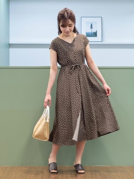 「NBB」｜「アイテム（ワンピース/ドレス）」を使った、NBB STAFF16さん（レディース・165cm）の春コーディネート