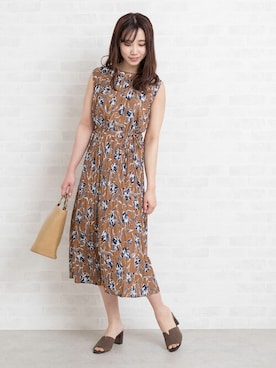 「NBB」｜「アイテム（ワンピース/ドレス）」を使った、NBB STAFF16さん（レディース・165cm）の夏コーディネート