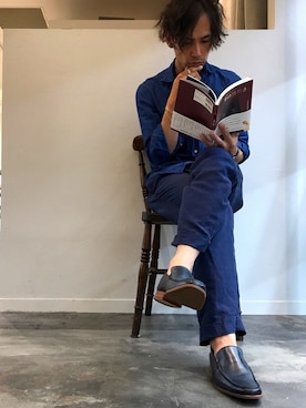 「靴」｜「アイテム（スリッポン）」を使った、matsudaさん（メンズ・175cm）の夏コーディネート