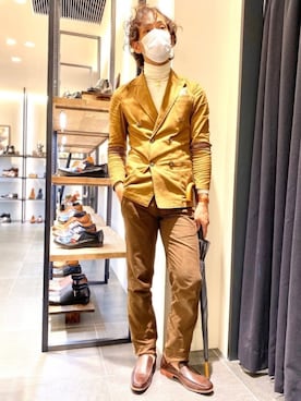 「靴」｜「アイテム（ジャケット/アウター）」を使った、matsudaさん（メンズ・175cm）の夏コーディネート