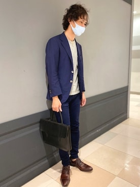 「アイテム（ビジネスバッグ）」を使った、matsudaさん（メンズ・175cm）の夏コーディネート