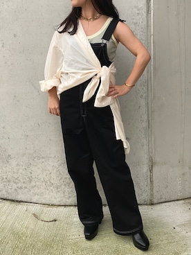 「秋のマイ旬スタイル」｜「アイテム（サロペット/オーバーオール）」を使った、a y aさん（レディース・146cm）の秋コーディネート