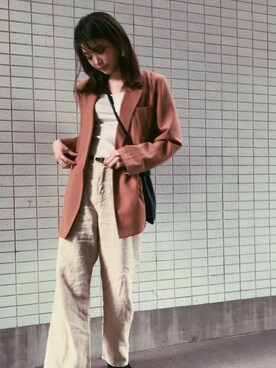 「KBF+（ケービーエフプラス）のアイテム（テーラードジャケット）」を使った、hinakonaさん（レディース・161cm）の春コーディネート