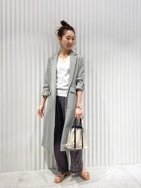 「Spick & Span（スピックアンドスパン）のアイテム（チェスターコート）」を使った、Moeriさん（レディース・160cm）の春コーディネート