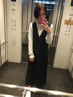 「Right-on（ライトオン）のアイテム（オールインワン・サロペット）」を使った、綺さん（レディース・166cm）の秋コーディネート