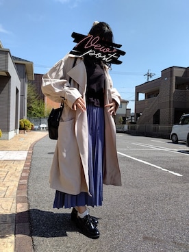 「apres jour（アプレジュール）のアイテム（トレンチコート）」を使った、おむずしさん（レディース・158cm）の春コーディネート