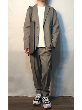 「WYM LIDNM（ウィム バイ リドム）のMILANO RIB HEAVY WEIGHT PO KNIT（ニット/セーター）」を使った、ちひ@インスタ相互フォロバ＊さん（メンズ・170cm）の秋コーディネート