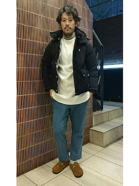 「and wander（アンドワンダー）のアイテム（ダウンジャケット/コート）」を使った、naouさん（メンズ・182cm）の冬コーディネート