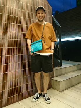 「AlexanderLeeChang（アレキサンダーリーチャン）のアイテム（トップス）」を使った、naouさん（メンズ・182cm）の夏コーディネート