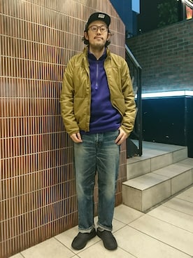 「アイテム（ブルゾン）」を使った、naouさん（メンズ・182cm・30代）の秋コーディネート
