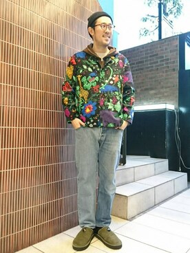「WILD THINGS（ワイルドシングス）のアイテム（パーカー）」を使った、naouさん（メンズ・182cm）の冬コーディネート