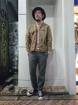 「and wander（アンドワンダー）のアイテム（パンツ）」を使った、naouさん（メンズ・182cm）の冬コーディネート