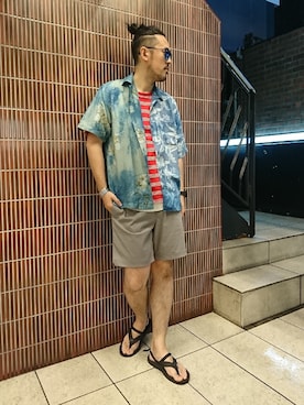 「TOPO DESIGNS（トポデザインズ）のアイテム（パンツ）」を使った、naouさん（メンズ・182cm）の夏コーディネート