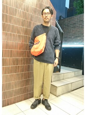 「MANASTASH（マナスタッシュ）のアイテム（バッグ）」を使った、naouさん（メンズ・182cm）の秋コーディネート