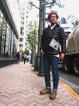 naouさんの「and wander(アンドワンダー)  CUBEN FIBER SACOCHE」を使ったコーディネート