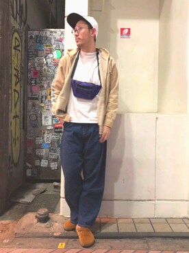 「Gramicci（グラミチ）のアイテム（パーカー）」を使った、naouさん（メンズ・182cm）の春コーディネート