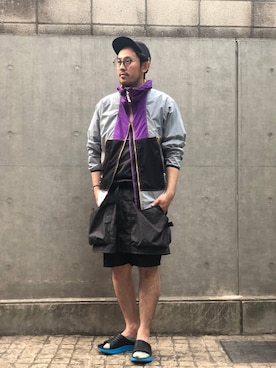「HOKA（ホカ）のHOKA ONE ONE/ホカ オネオネ　ORA RECOVERY SLIDE（サンダル）」を使った、naouさん（メンズ・182cm）の春コーディネート