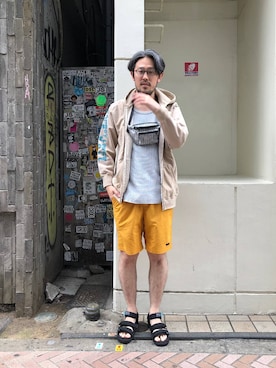 「Gramicci（グラミチ）のアイテム（パーカー）」を使った、naouさん（メンズ・182cm）の春コーディネート