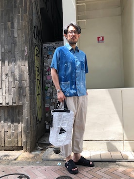 「and wander（アンドワンダー）のアイテム（バッグ）」を使った、naouさん（メンズ・182cm）の夏コーディネート