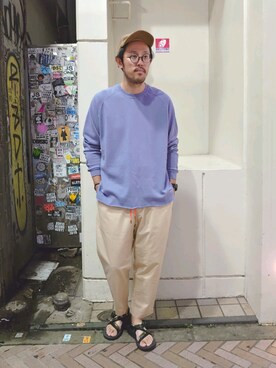 「Gramicci（グラミチ）のアイテム（スウェット）」を使った、naouさん（メンズ・182cm）の夏コーディネート