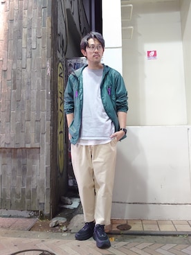 「MANASTASH（マナスタッシュ）のアイテム（マウンテンパーカー）」を使った、naouさん（メンズ・182cm）の秋コーディネート
