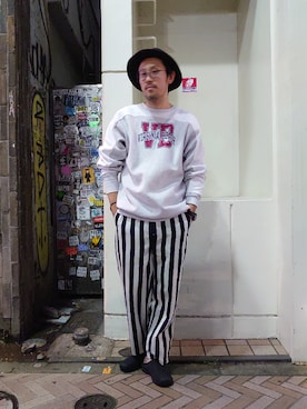 「スエット」｜「アイテム（サンダル）」を使った、naouさん（メンズ・182cm）の秋コーディネート