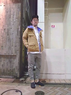 「and wander（アンドワンダー）のアイテム（トップス）」を使った、naouさん（メンズ・182cm）の秋コーディネート