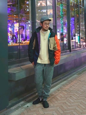 「CHUMS（チャムス）のアイテム（スウェット）」を使った、naouさん（メンズ・182cm）の冬コーディネート