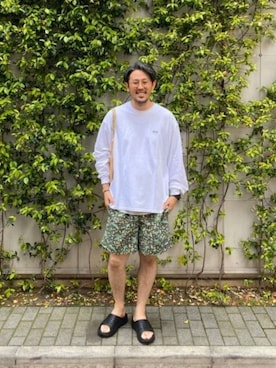 「HOKA（ホカ）のHOKA ONE ONE/ホカ オネオネ　ORA RECOVERY SLIDE（サンダル）」を使った、naouさん（メンズ・182cm）の春コーディネート
